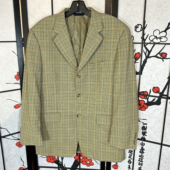 Burberry London Mens Size 38 3 Button Plaid Sportcoat Blazer Suit Jacket Wool